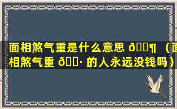 面相煞气重是什么意思 🐶 （面相煞气重 🕷 的人永远没钱吗）